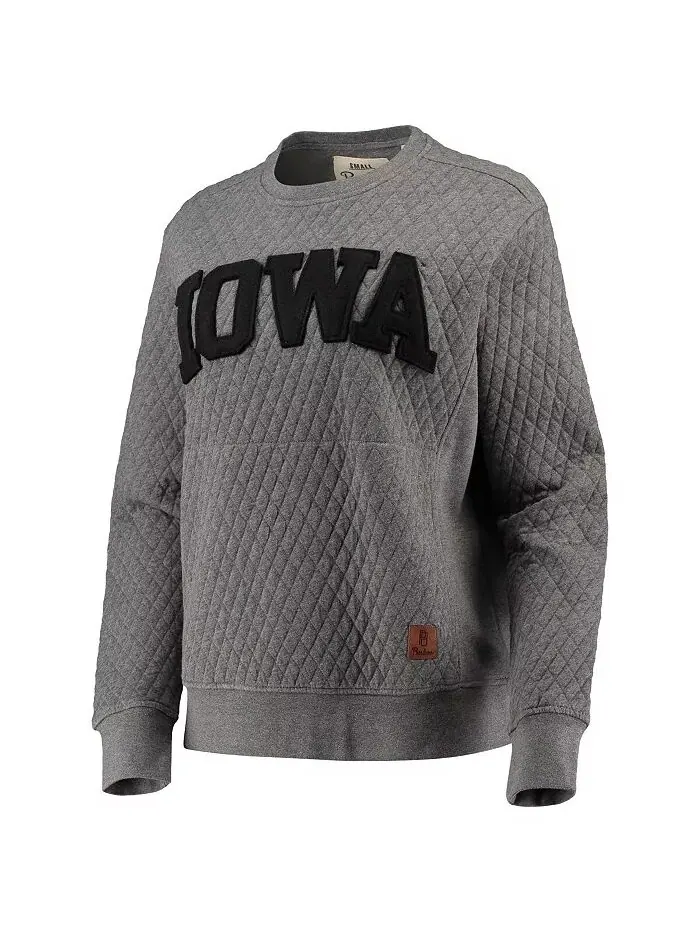 Женская стеганая толстовка-пуловер Heather Charcoal Iowa Hawkeyes Moose Pressbox — изображение 2 из 4