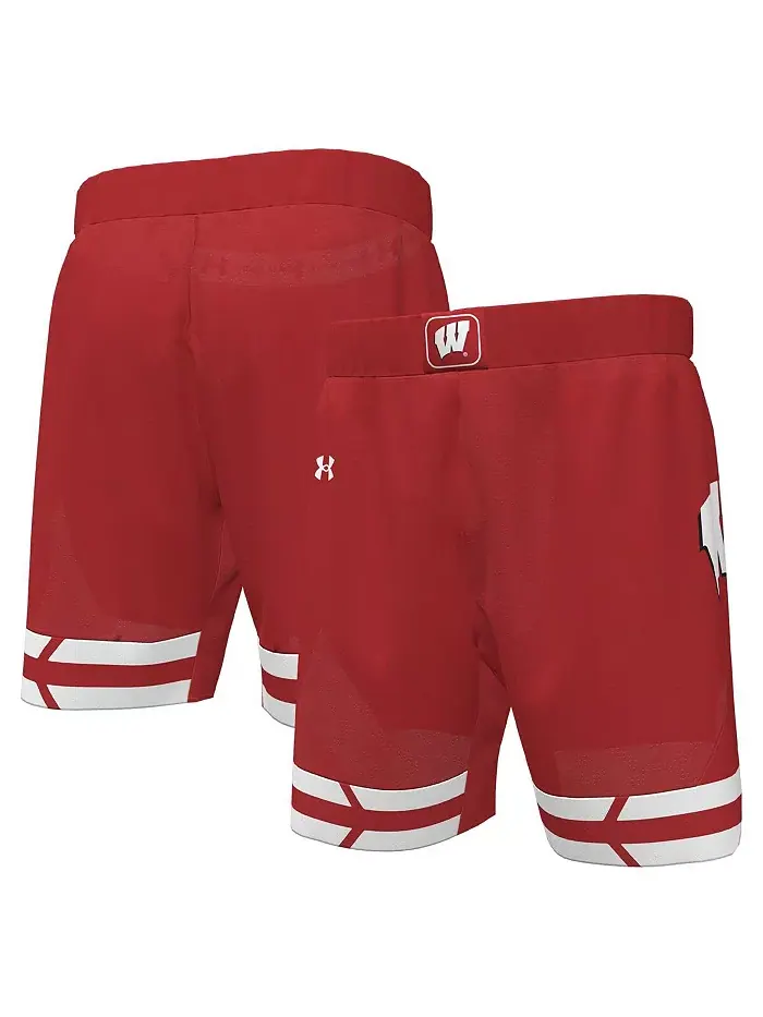 Мужские баскетбольные шорты Wisconsin Badgers, красные, реплика Under Armour — изображение 1 из 3