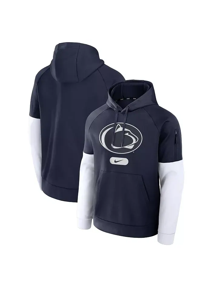 Мужская синяя толстовка с капюшоном Penn State Nittany Lions для фитнеса Nike — изображение 1 из 3