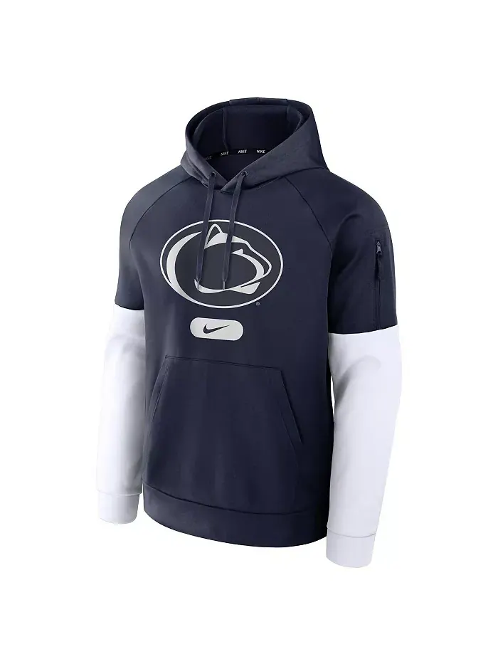 Мужская синяя толстовка с капюшоном Penn State Nittany Lions для фитнеса Nike — изображение 3 из 3