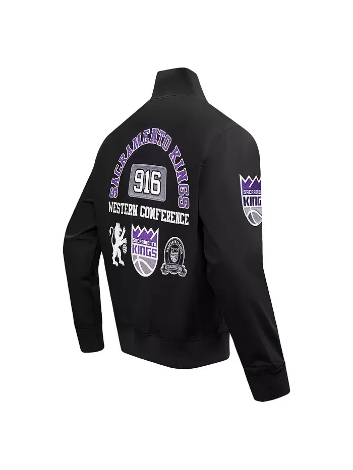 Мужская черная толстовка с молнией Sacramento Kings Area Code из твила Pro Standard — изображение 2 из 5