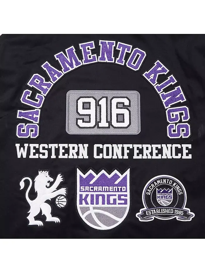 Мужская черная толстовка с молнией Sacramento Kings Area Code из твила Pro Standard — изображение 3 из 5