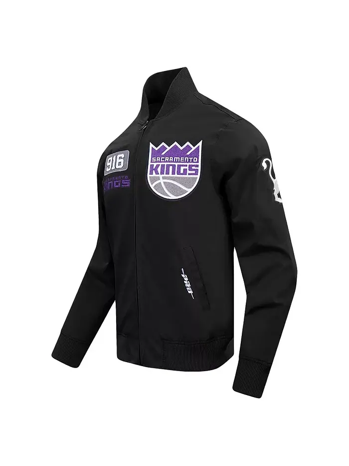 Мужская черная толстовка с молнией Sacramento Kings Area Code из твила Pro Standard — изображение 5 из 5