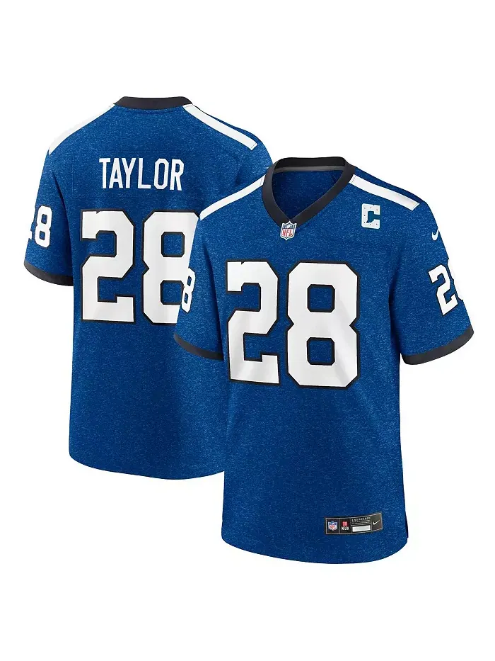Мужская игровая альтернативная футболка Jonathan Taylor Royal Indianapolis Colts Indiana Nights Nike — изображение 1 из 3