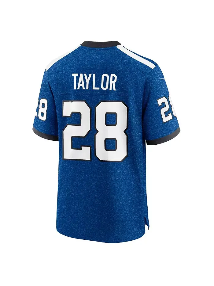 Мужская игровая альтернативная футболка Jonathan Taylor Royal Indianapolis Colts Indiana Nights Nike — изображение 2 из 3