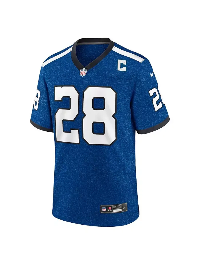 Мужская игровая альтернативная футболка Jonathan Taylor Royal Indianapolis Colts Indiana Nights Nike — изображение 3 из 3