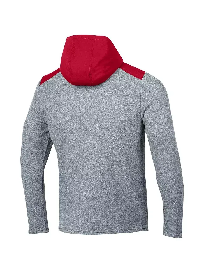 Мужская серая толстовка с капюшоном Survivor Fleece Quarter-Zip Jacket Wisconsin Badgers Under — изображение 3 из 3