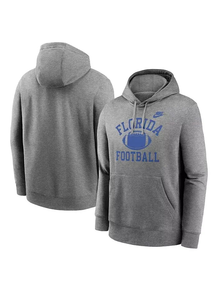 Мужская толстовка с капюшоном Heather Gray Florida Gators Legacy Football Icon Club Fleece Pullover — изображение 1 из 3
