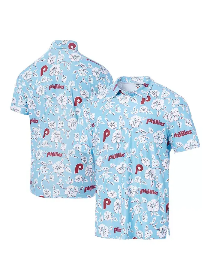 Мужская светло-голубая перфоманс-поло Philadelphia Phillies из коллекции Cooperstown Collection