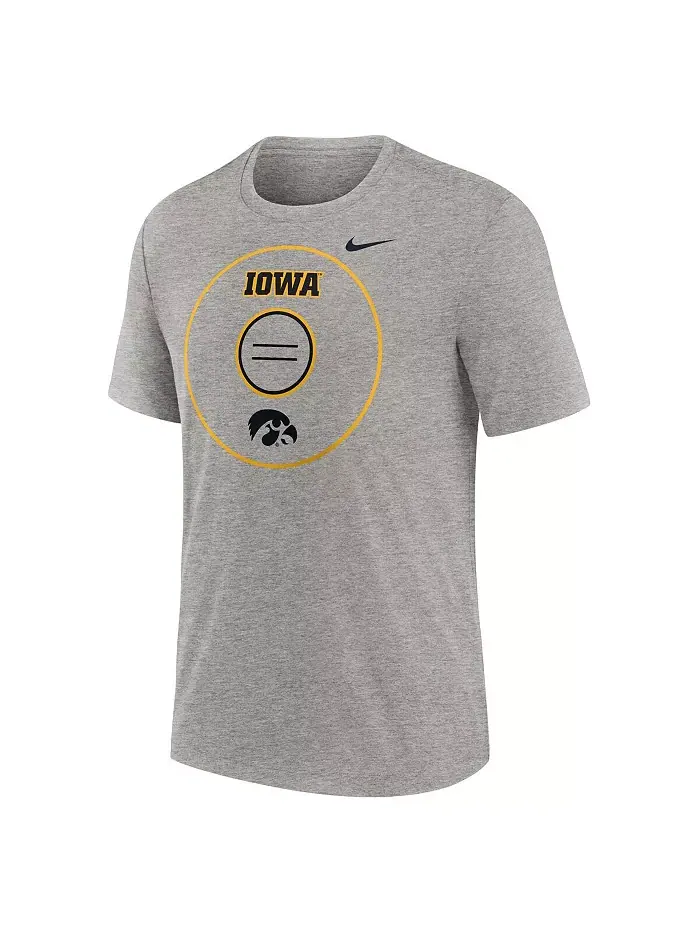 Мужская футболка Heather Gray Iowa Hawkeyes Campus Local Tri-Blend Nike — изображение 3 из 3