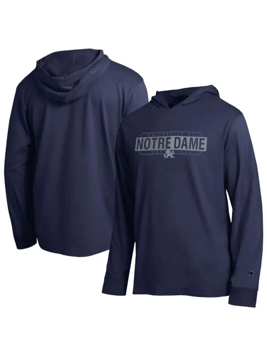 Худи-футболка с длинным рукавом и капюшоном, с градиентным принтом, Notre Dame Fighting Irish — изображение 1 из 3