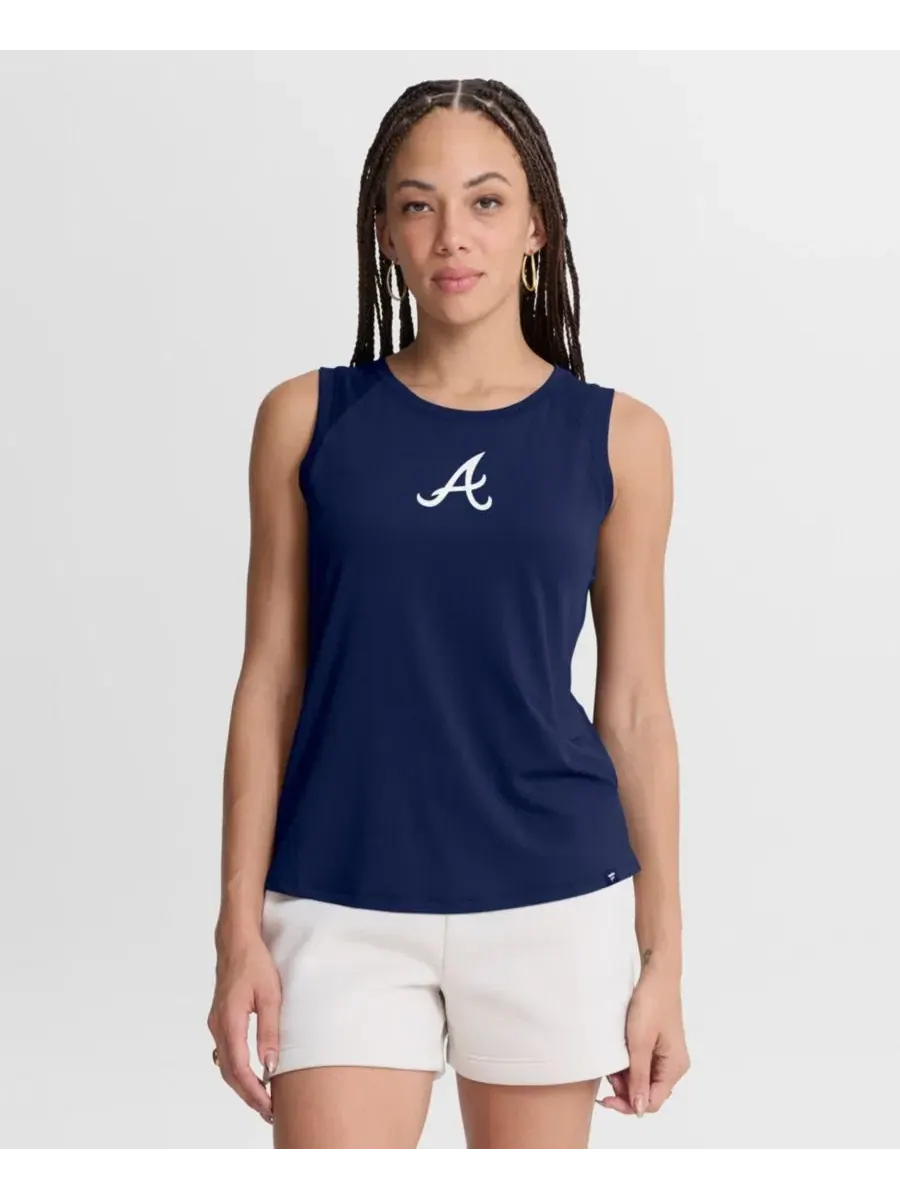 Топ без рукавов с сетчатой спинкой Atlanta Braves Performance Fanatics — изображение 1 из 5, темно-синий