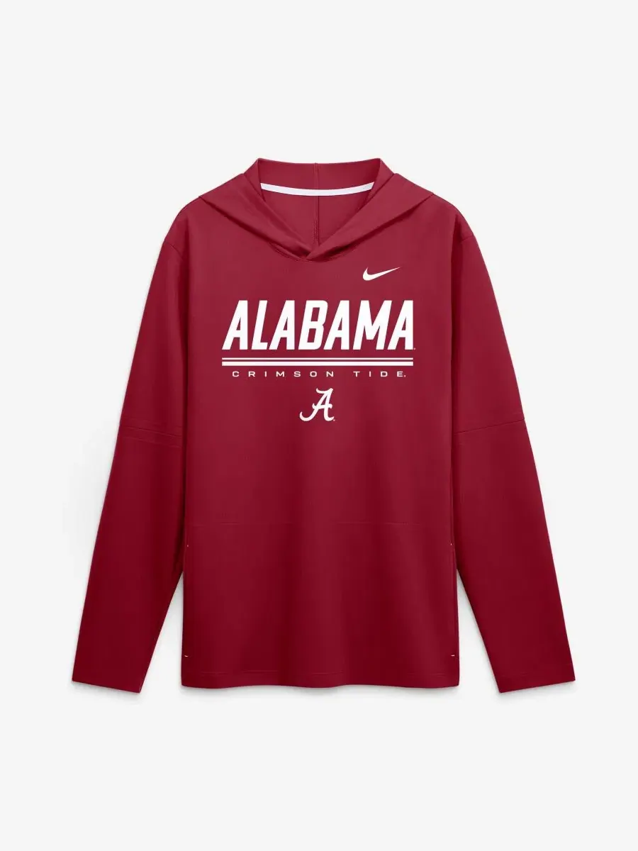 Футболка с капюшоном и длинным рукавом Alabama Crimson Tide 2026 Sideline Lightweight Long Sleeve — изображение 1 из 2, белый