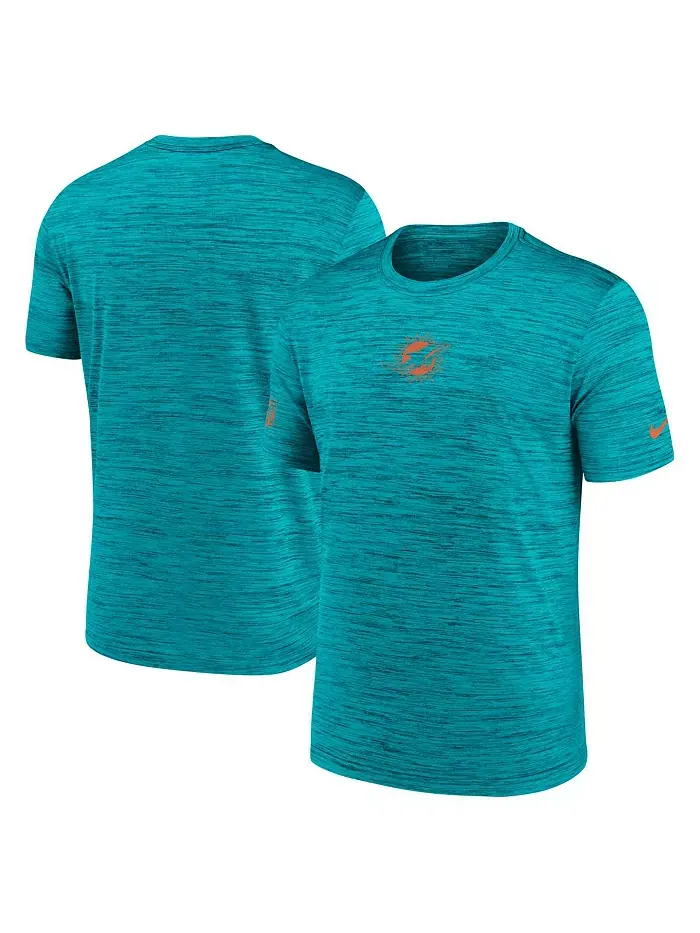 Мужская футболка Aqua Miami Dolphins Big Tall Sideline Velocity Performance Nike — изображение 1 из 3