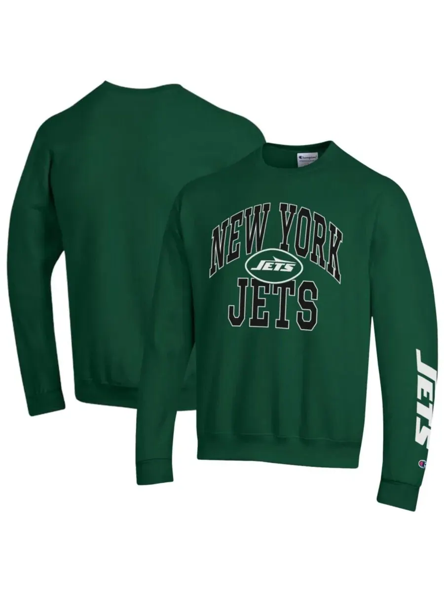 Свитшот из флиса с принтом New York Jets Powerblend Champion — изображение 1 из 3, зеленый