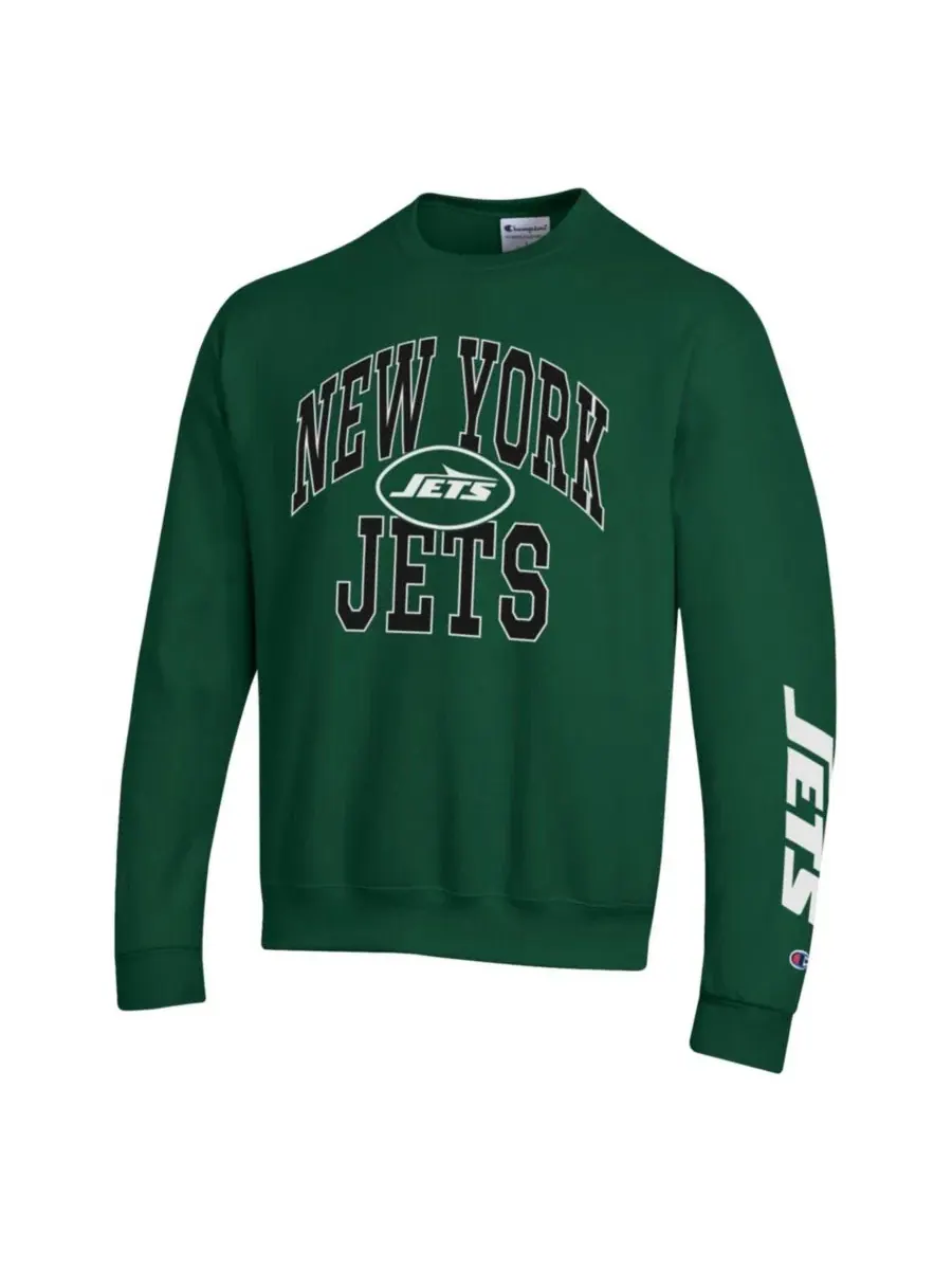 Свитшот из флиса с принтом New York Jets Powerblend Champion — изображение 2 из 3, зеленый