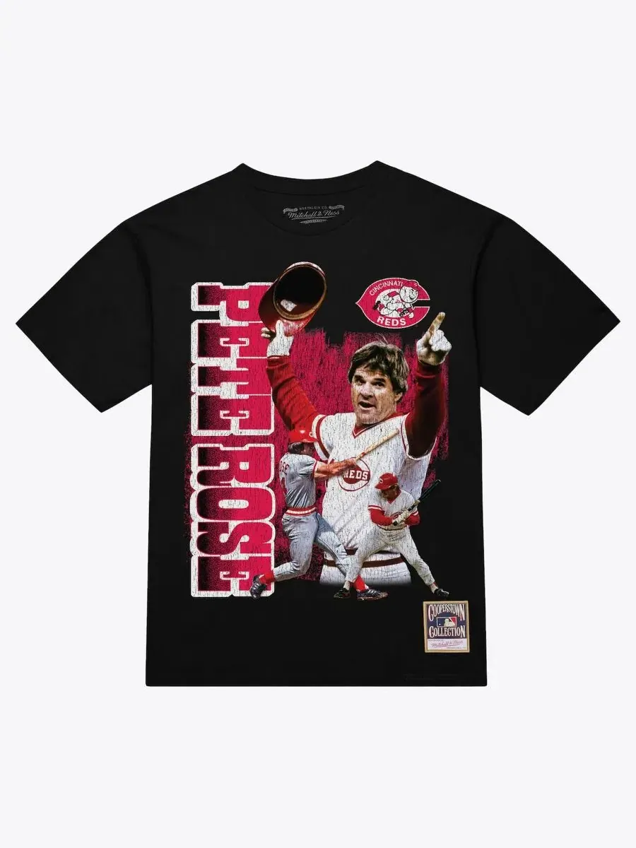 Футболка с принтом Pete Rose Legendary Collage Mitchell & Ness — изображение 1 из 2, черный
