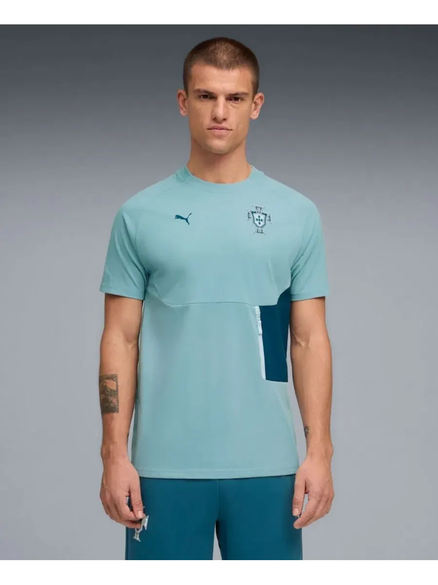 Футболка мужская с технологией PumaTech и карманом на молнии, модель Portugal National Team Puma — изображение 3 из 5, мята