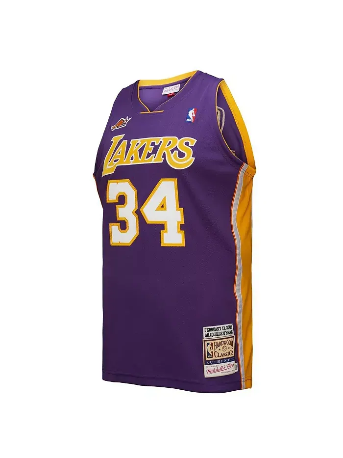 Мужская фиолетовая майка Шакила О'Нила Los Angeles Lakers 2000 NBA All-Star Game Authentic Mitchell — изображение 4 из 4