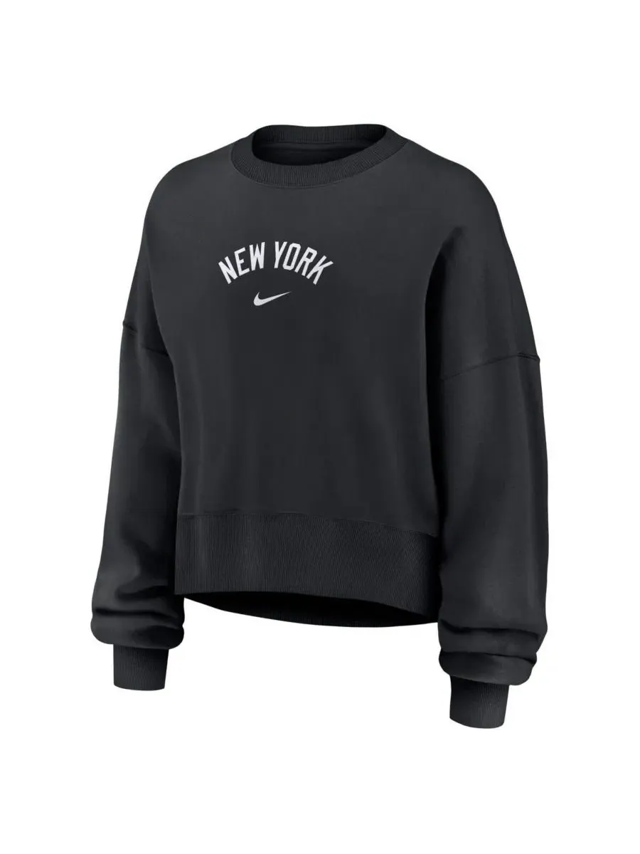 Женский оверсайз свитшот с принтом New York Yankees Nike — изображение 1 из 5, черный