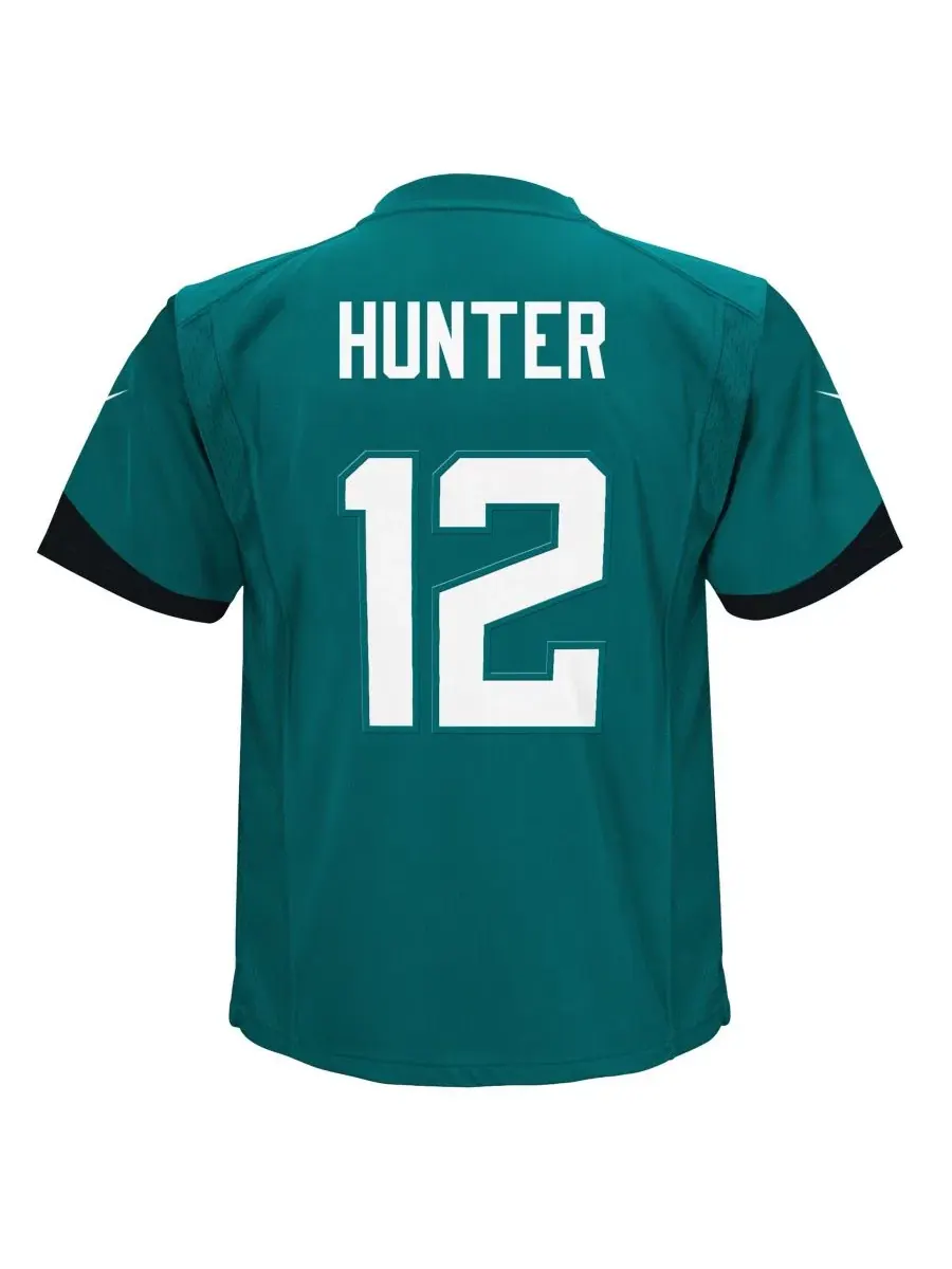 Детская футболка Nike с принтом игрока Travis Hunter — изображение 3 из 3, бирюзовый