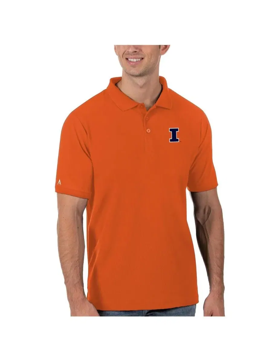 Поло с вышивкой Fighting Illini Legacy Pique Antigua — изображение 1 из 1, оранжевый