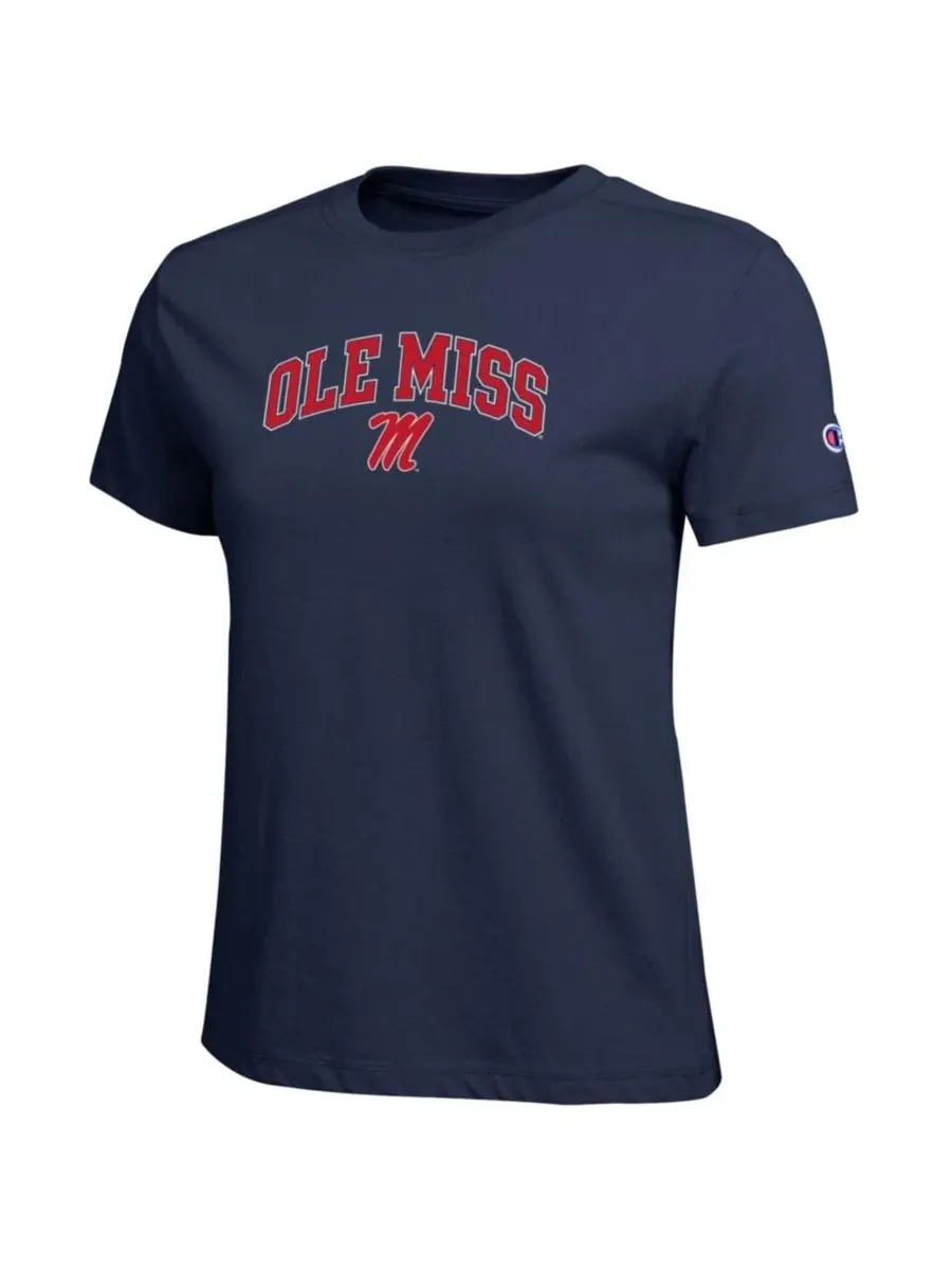 Футболка с принтом Ole Miss Rebels Arched Over Logo Champion — изображение 2 из 3, темно-синий
