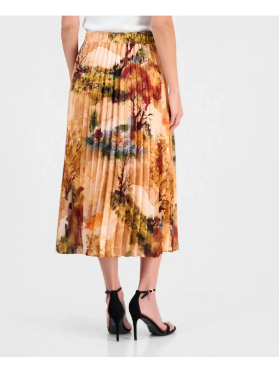 Юбка с принтом и плиссировкой T Tahari, Riding Paradise Print — изображение 2 из 4