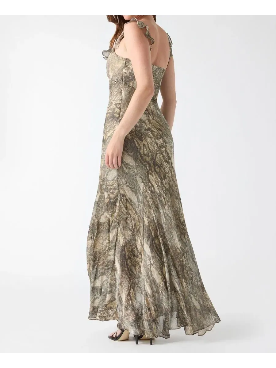 Макси-платье GUESS с принтом, с чашечками, Rustic Phyton — изображение 4 из 4