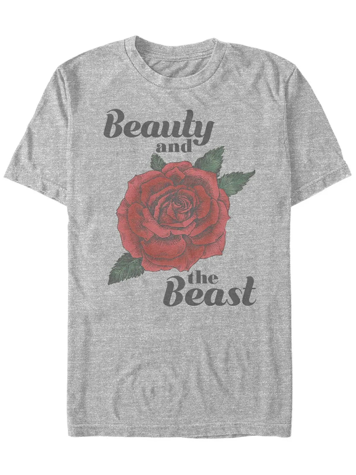 Мужская футболка с короткими рукавами disney beauty and the beast rose Fifth Sun — изображение 1 из 1, серый