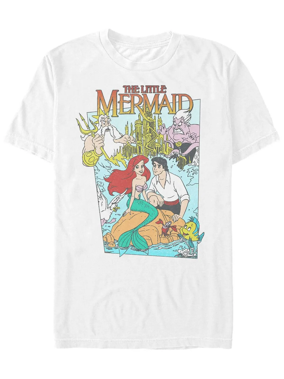 Мужская футболка с коротким рукавом disney the little mermaid vintage movie cover Fifth Sun — изображение 1 из 1, белый