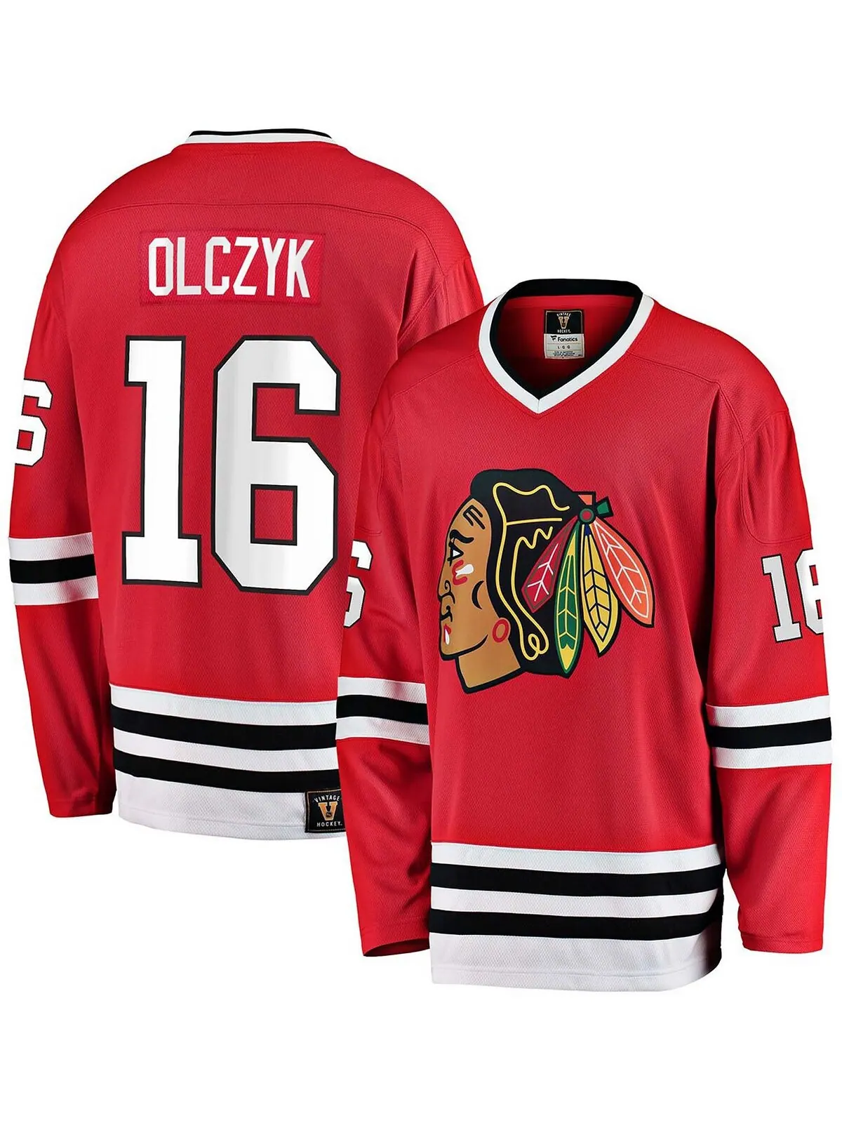 Мужская футболка eddie olczyk red chicago blackhawks premier breakaway для пенсионеров Fanatics — изображение 1 из 3, красный