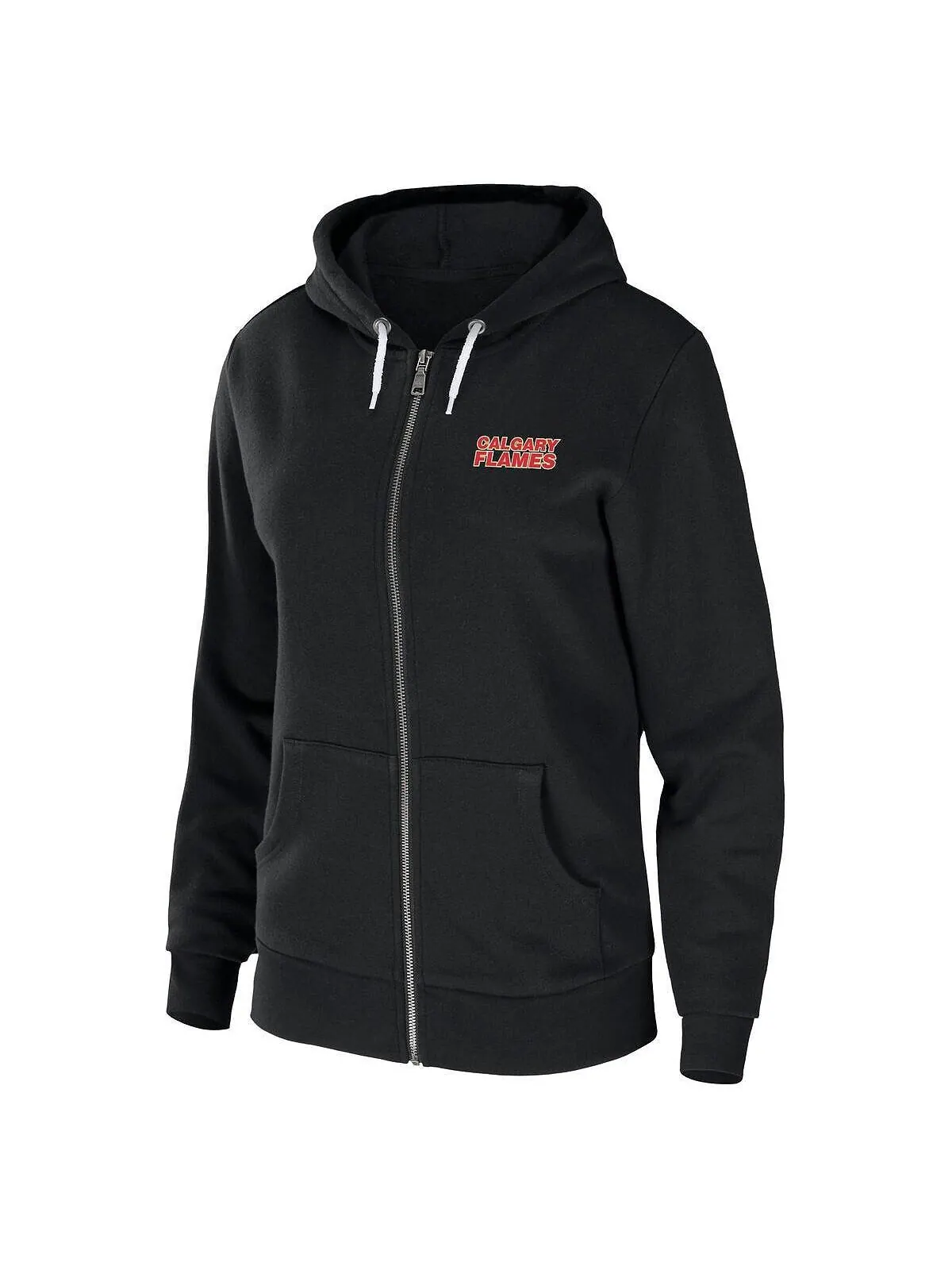 Женская черная толстовка из губчатого флиса с молнией во всю длину Calgary Flames WEAR by Erin — изображение 2 из 3, черный