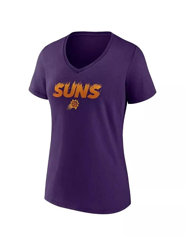 Женская фиолетовая футболка Phoenix Suns Hometown Collection On Fire с v-образным вырезом Fanatics — изображение 2 из 3