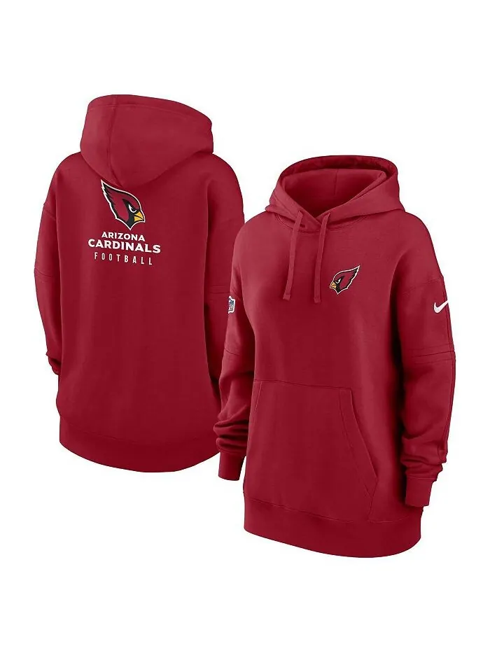 Женский флисовый пуловер с капюшоном Cardinal Arizona Cardinals 2023 Sideline Club Nike — изображение 1 из 3, красный