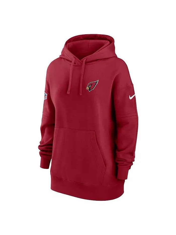 Женский флисовый пуловер с капюшоном Cardinal Arizona Cardinals 2023 Sideline Club Nike — изображение 2 из 3, красный