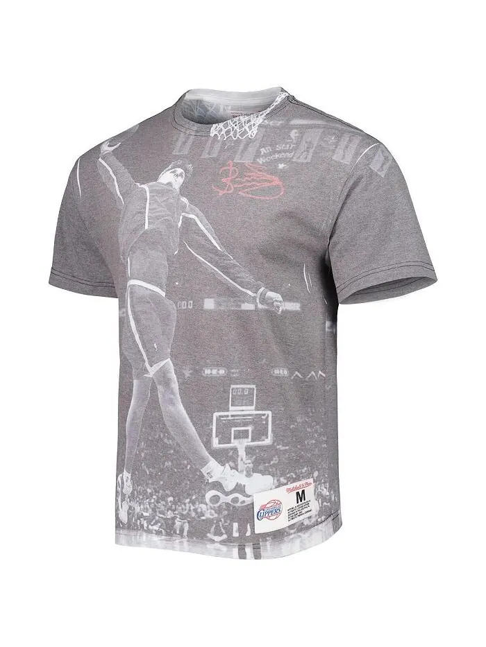 Мужская сублимированная футболка Brent Barry Grey LA Clippers выше обода Mitchell & Ness — изображение 2 из 3, серый