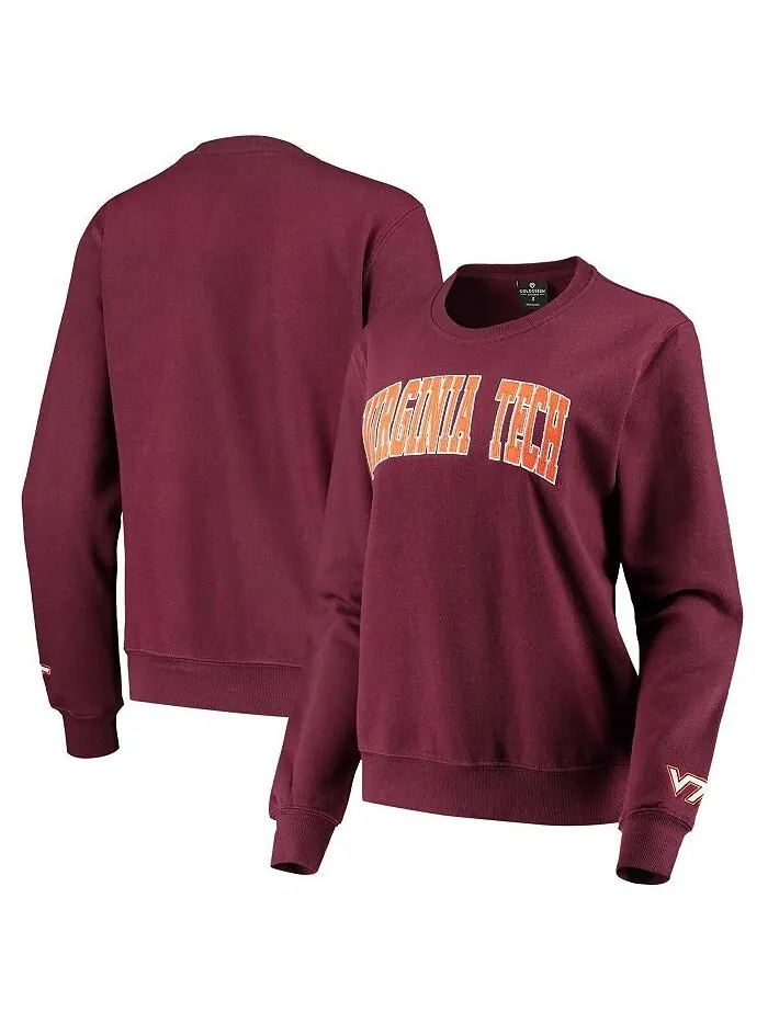 Женский бордовый пуловер Virginia Tech Hokies Campanile свитшот Colosseum — изображение 1 из 3, коричневый