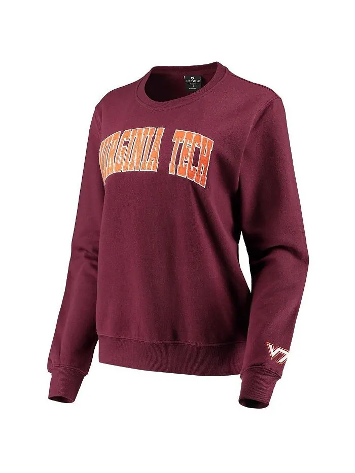 Женский бордовый пуловер Virginia Tech Hokies Campanile свитшот Colosseum — изображение 3 из 3, коричневый