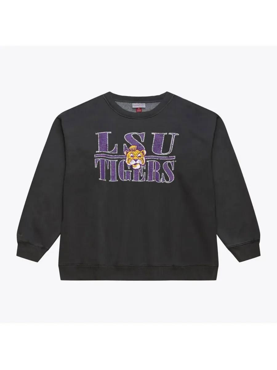 Mitchell & Ness Мужская черная флисовая толстовка LSU Tigers Downtown — изображение 1 из 4, черный