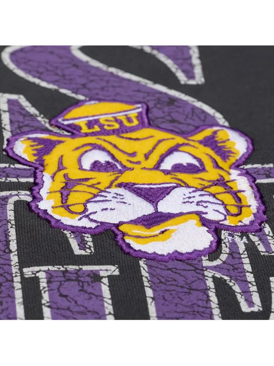 Mitchell & Ness Мужская черная флисовая толстовка LSU Tigers Downtown — изображение 3 из 4, черный