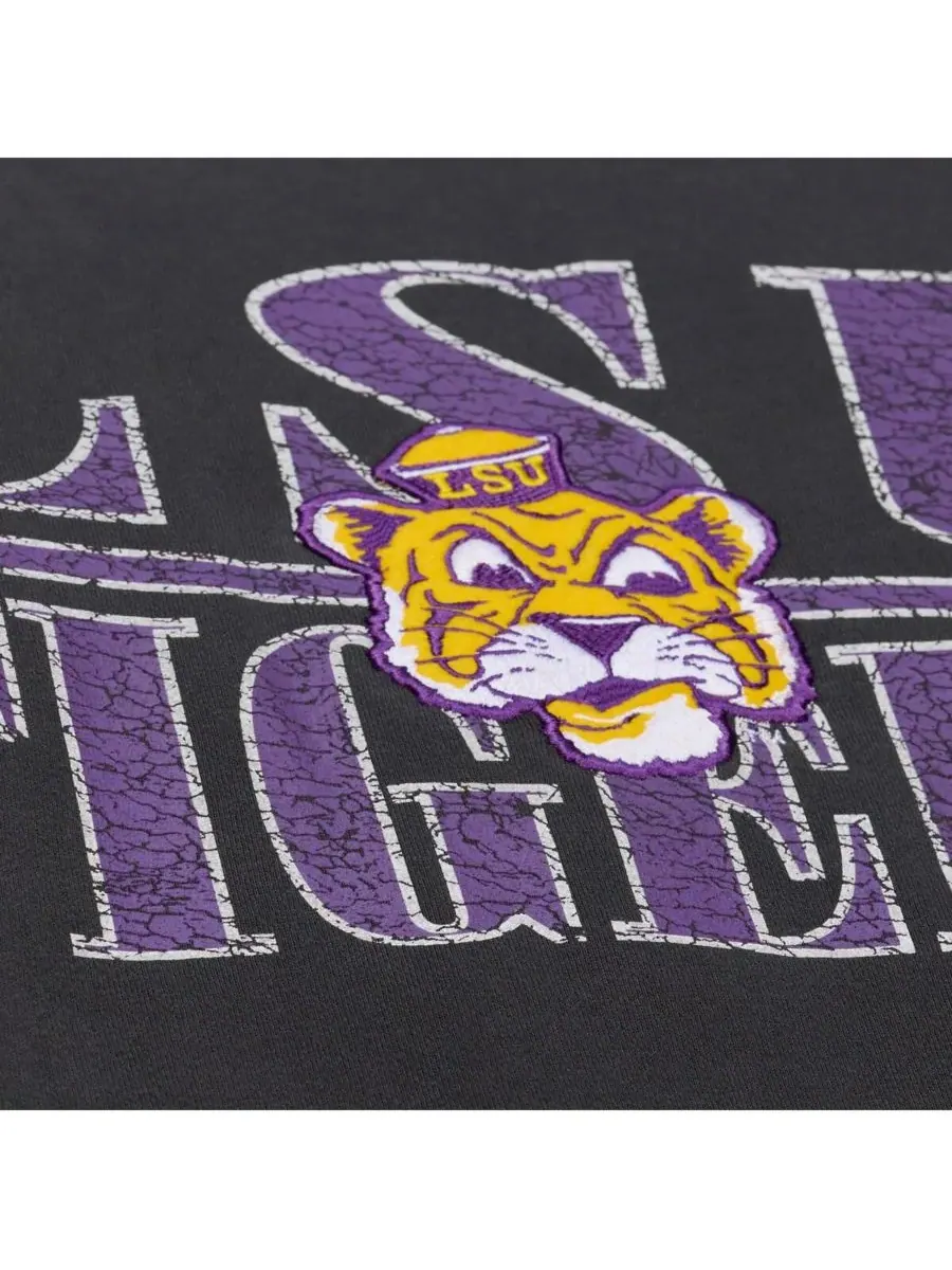 Mitchell & Ness Мужская черная флисовая толстовка LSU Tigers Downtown — изображение 4 из 4, черный