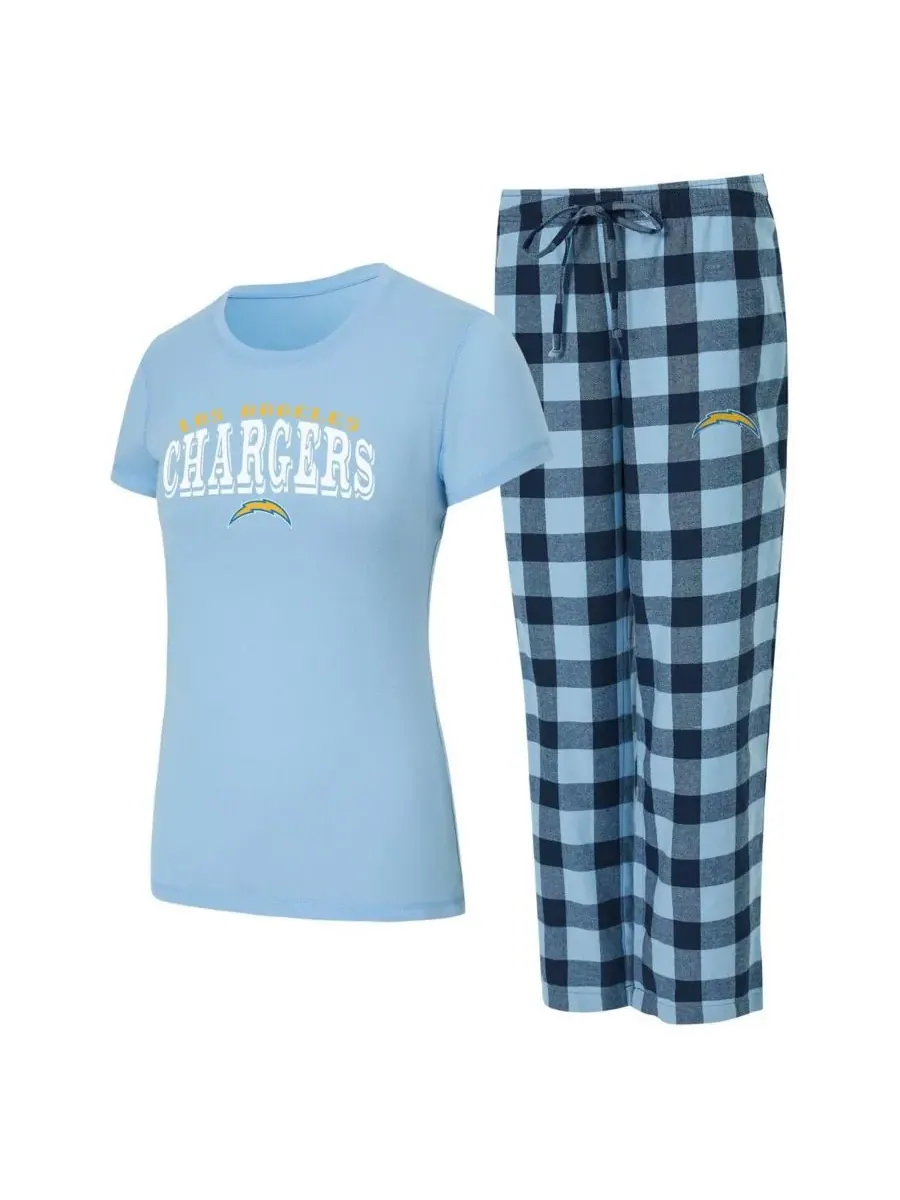 Concepts Sport Женский пижамный комплект из двух предметов: футболка и брюки Los Angeles Chargers — изображение 1 из 3