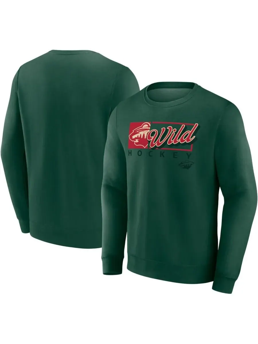 Fanatics Мужская зеленая флисовая толстовка Minnesota Wild Focus — изображение 1 из 3, зеленый
