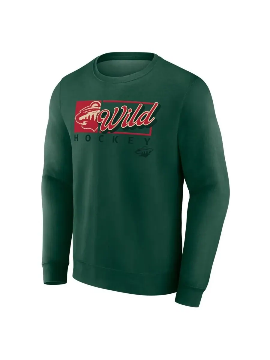 Fanatics Мужская зеленая флисовая толстовка Minnesota Wild Focus — изображение 3 из 3, зеленый