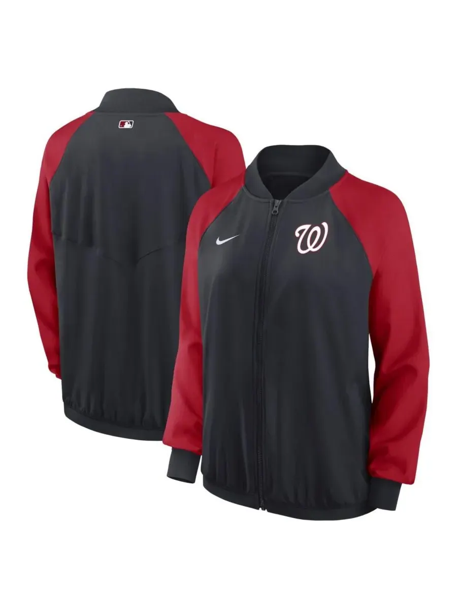 Nike Женская темно-синяя куртка Washington Nationals из аутентичной коллекции Team Raglan — изображение 1 из 3, темно-синий