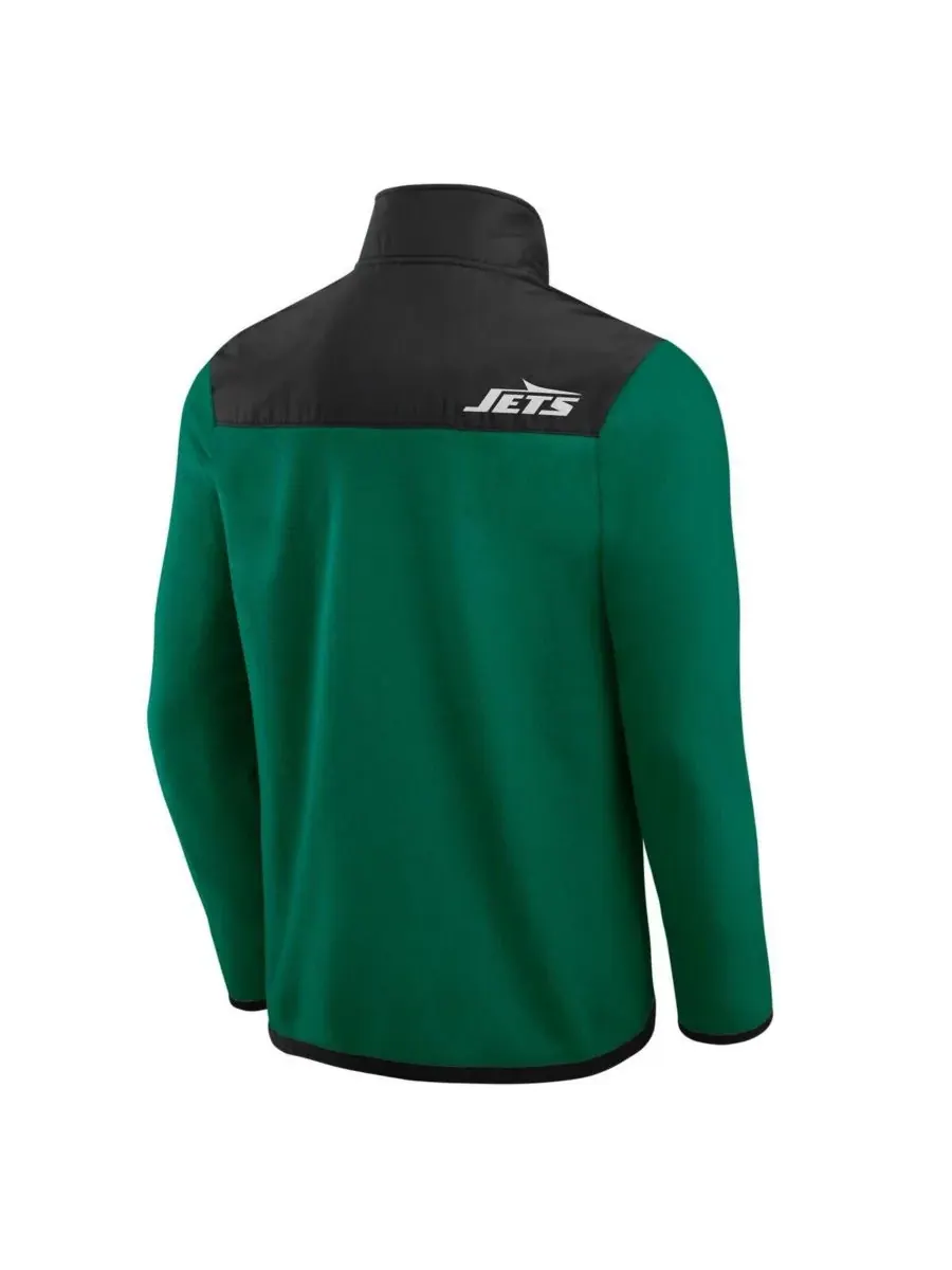 Fanatics Мужская зеленая флисовая куртка на молнии с цветными блоками в стиле New York Jets от — изображение 2 из 3, зеленый
