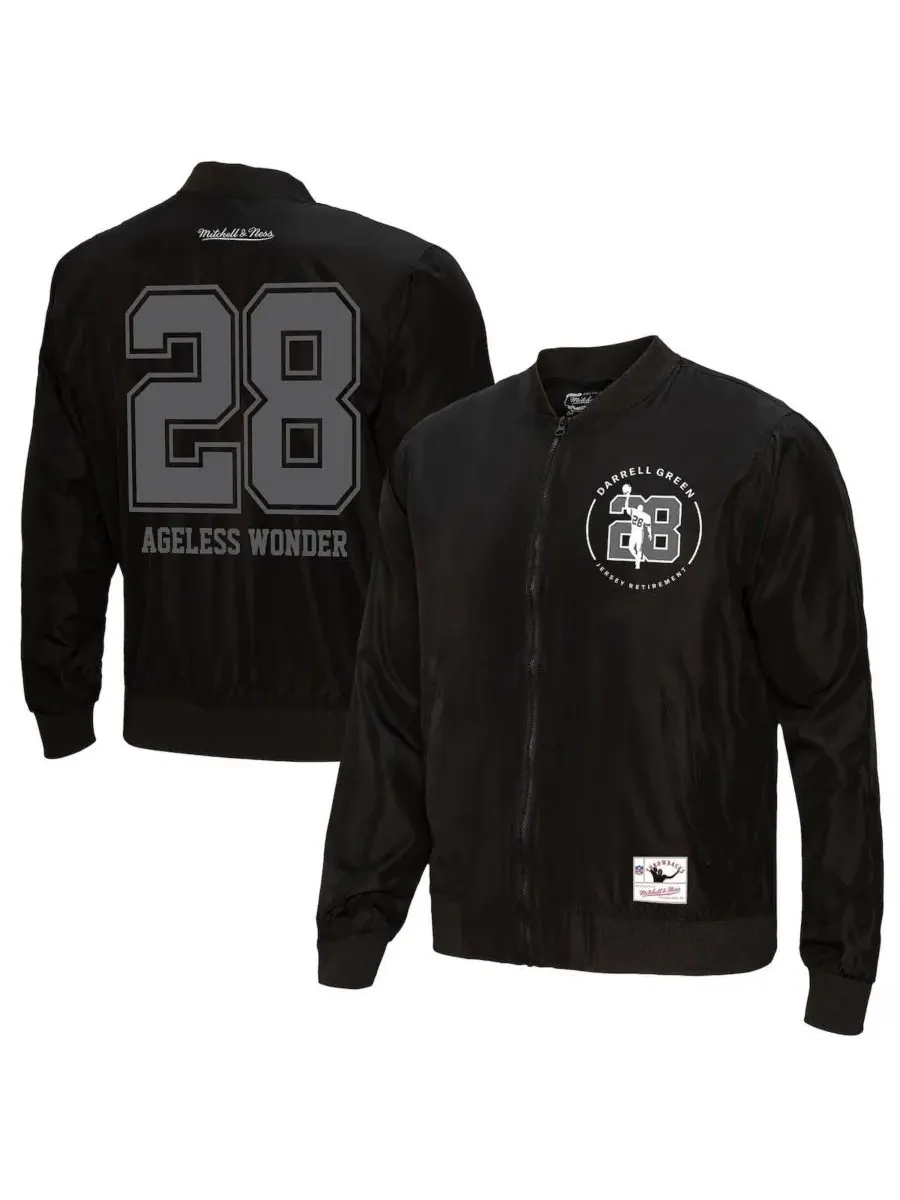Mitchell & Ness Мужская куртка Darrell Green Black Washington Commanders Wonder на молнии — изображение 1 из 3, черный