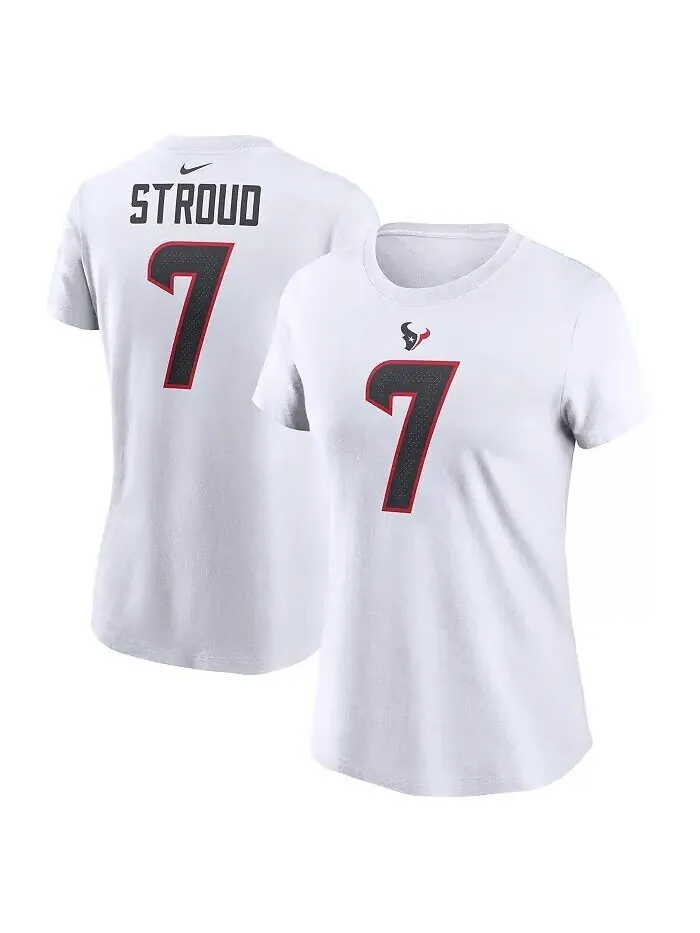 Женская футболка CJ Stroud White Houston Texans с именем и номером игрока Nike — изображение 1 из 3