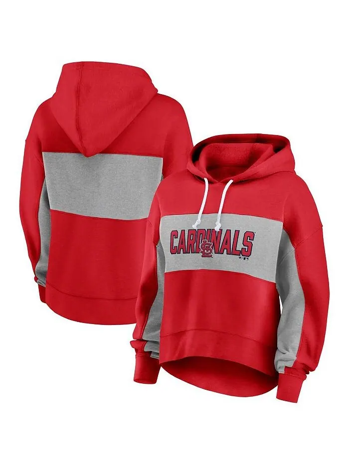 Женский красный пуловер с капюшоном с логотипом St. Louis Cardinals Fanatics — изображение 1 из 3